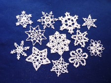  25 Set of 12 New Hand Crochet Christmas Snowflakes Ornaments Tree Wreath