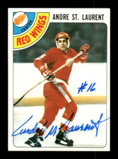 1978-79 Topps # 32 Andre St Laurent Autograph Signed Card (M2) Detroit Red Wings
