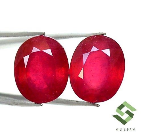 11x9 mm Natürlicher Rubin Ovalschliff Paar 11,07 cts Mosambik Lose Edelsteine GF - Bild 1 von 7