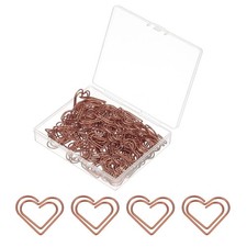 100pcs Paper Clip, Heart Style Paper Clip Small Cute, 23mm, Rose Gold