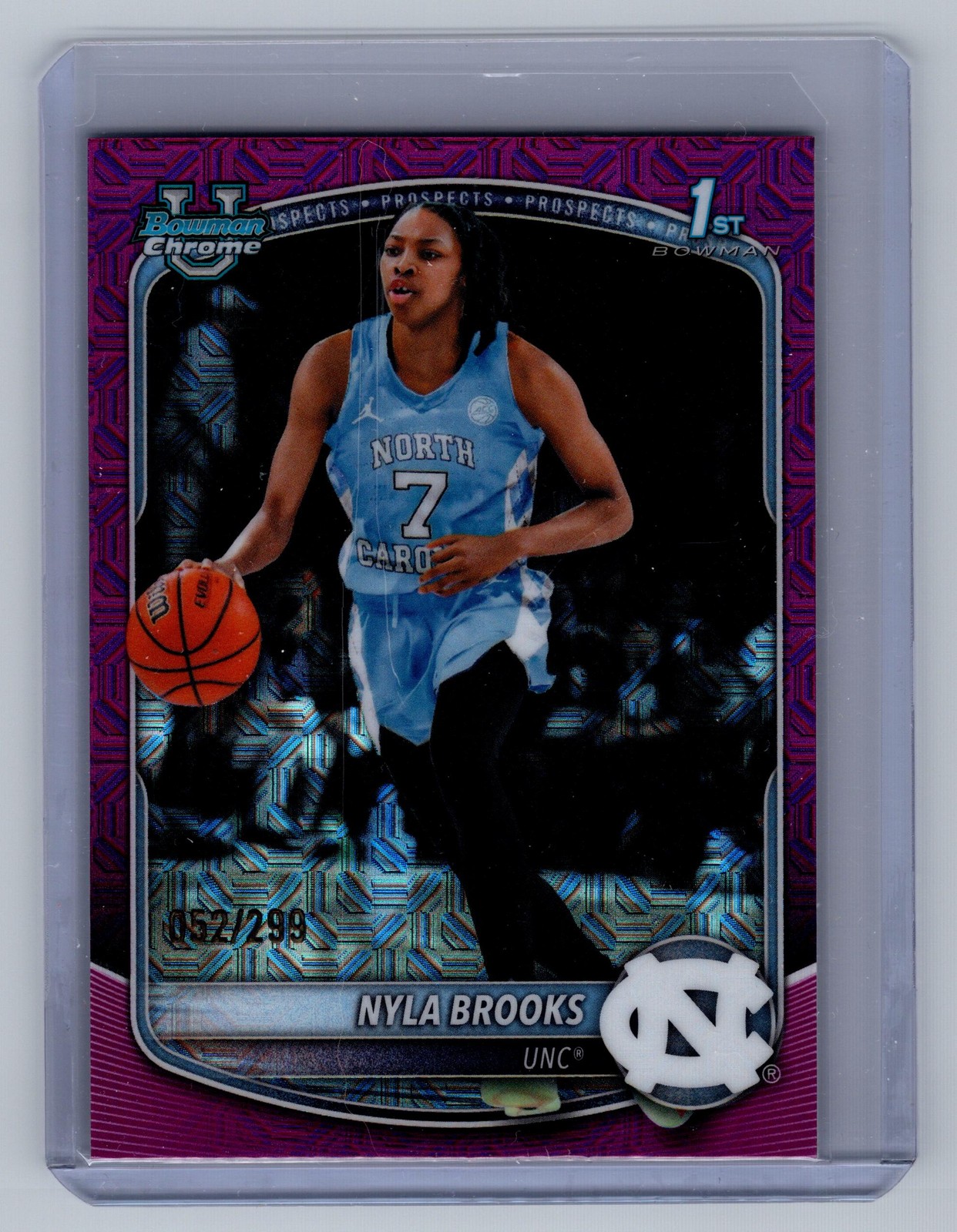 2025-26 Bowman #BCP-63 Nyla Brooks Chrome Prospects Fuchsia Mojo Refractor #/299