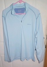 Orvis Sweater Mens XL Blue Long Sleeve Pullover 1/4 Zip Outdoors Lightweight
