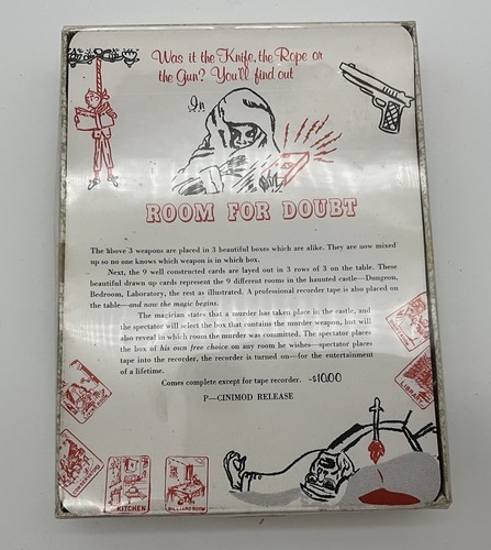 VTG “Room For Doubt” Dungeon Magic Trick Escape Prop Gimmick Rare And HTF READ
