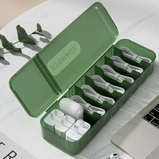 7-compartment Cable Organizer Box   Charger Cord Storage Case for Home  Travel