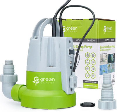 Green Expert 1/3HP Submersible Sump Pump with Unique Flow Sensor Switch Last-Inc