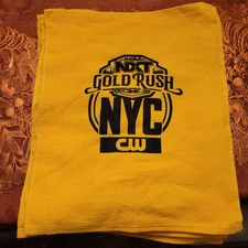 WWE NXT GOLD RUSH NYC Hand Towel Yellow ~ TNA AAA Evolve CW NETWORK 