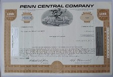 alte USA Aktie Penn Central Company GIRARD TRUST BANK AUG. 2. 3.  1974.
