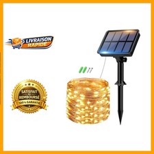 Guirlande Solaire 8m, 80 LED Lumineuses Étanches pour Décoration Extérieure