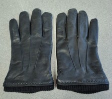 Unused Calvin Klein Mens Black Leather/Faux Leather Gloves Size L