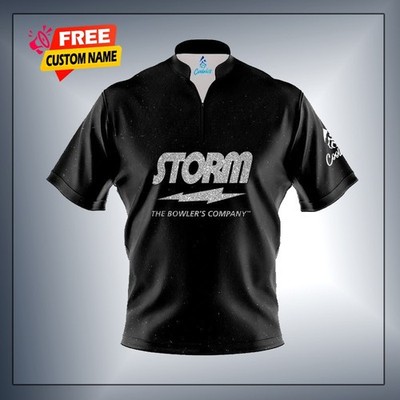 Custom Name Storm Virtual Energy Blackout Bowling Jersey - Size S-5XL