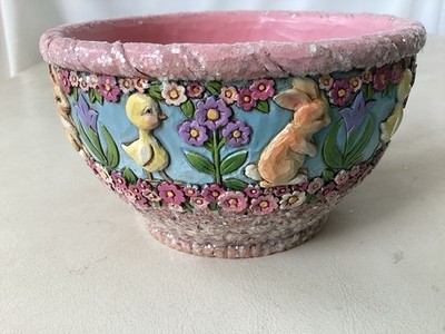 Jim Shore 2015 Heartwood Creek  HELLO SPRING  Bowl With Glitter Easter 4051410