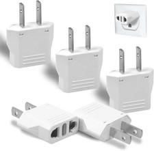 6 Pack European to Us Plug Adapter Converter European to American Outlet Plug