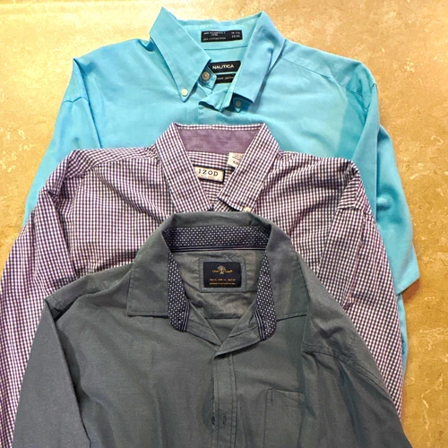 Lot of 3 Men’s XL Shirts: Craft + Flow Nautica and Izod Button Down Shirts - product listing photo