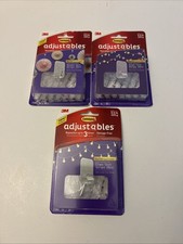 Lot Of 3 -3M Command Adjustables Clear. 26 Clips & 54 Strips Total. Holds .5 lb 0.22 per strip