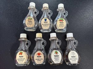 7 Vintage Watkins 2oz Cottagecore Bottles With Plastic Caps (Empty)