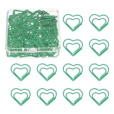Heart clasp 100pcs, green, metal  plastic