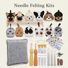 DIY Needle Felting Kit - 12 Pieces Doll Making Wool Needle Felting Starter Kit