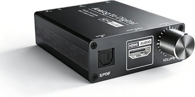 Analog to Toslink Digital Optical Audio HDMI Converter 3.5mm AUX Jack Volume