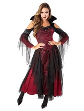 Red Classic Vampiress Women's Dress Costume