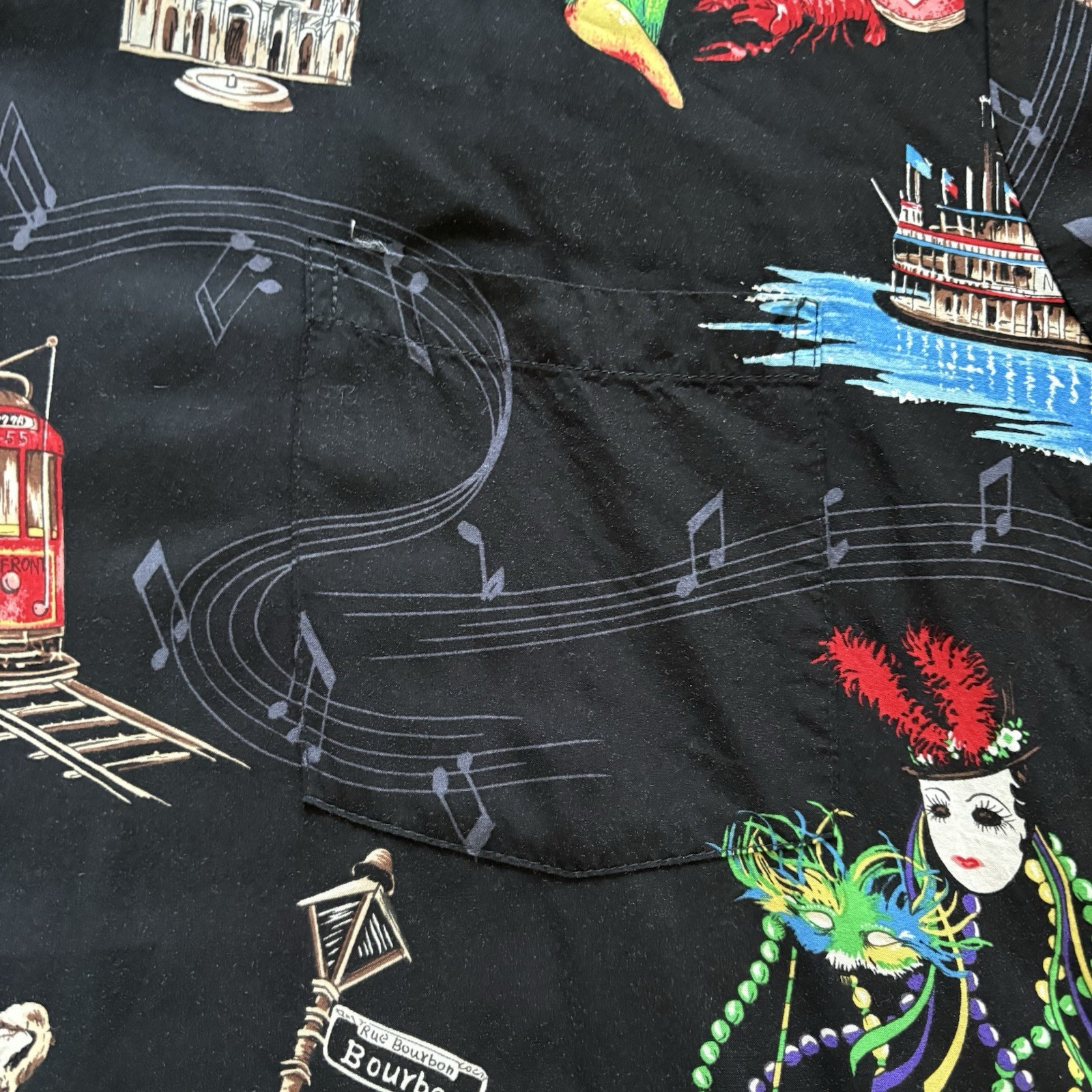 Paradise Found New Orleans Mardi Gras Bourbon St 4XL Hawaiian Shirt Magnum PI