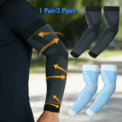 #ad 1 2 Pairs Breathable Compression Arm Sleeves Elastic Sports Elbow Brace Support $13.95