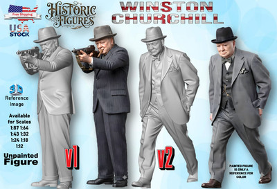 Winston Churchill UNPAINTED Figure 1/87 1/64 1/43 1/32 1/24 1/18 1/12 US Stock