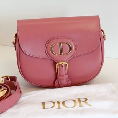 Dior Bobby Calfskin Leather PM Crossbody Pink Gold Women Designer Classic