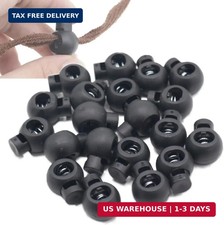 120Pcs Plastic Single Hole Cord Locks, Spring Toggle Stopper for Drawstring, Rop