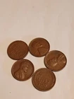 1945 San Francisco Mint Lincoln Wheat Cent Set Of Five Coins