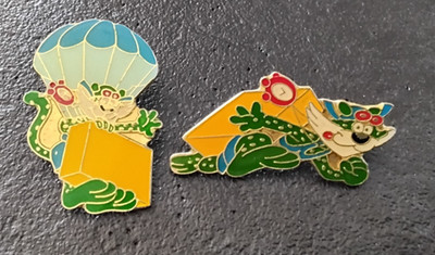 Pin s 2er Set Comics Cartoon Katze Legrain Paket Luftfahruhr (252)