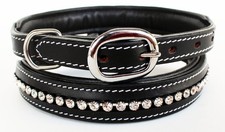 Rhinestone Dog Puppy Collar Crystal Western Cow Leather 6025
