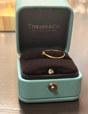 Auth Tiffany&Co. Ring Diamond Wave Single-row US5 18K 750 Yellow Gold