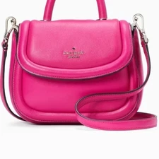 Kate Spade Pink Crossbody Bag with Gold Accents Regular Size Adjustable Strap