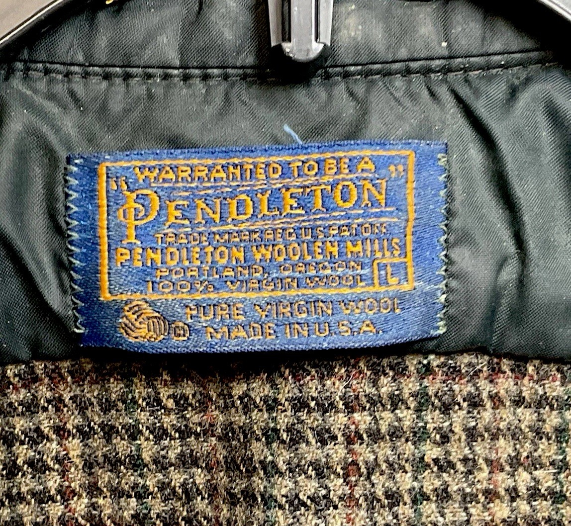 VTG Sir Pendleton Brown Houndstooth Button Down S… - image 2