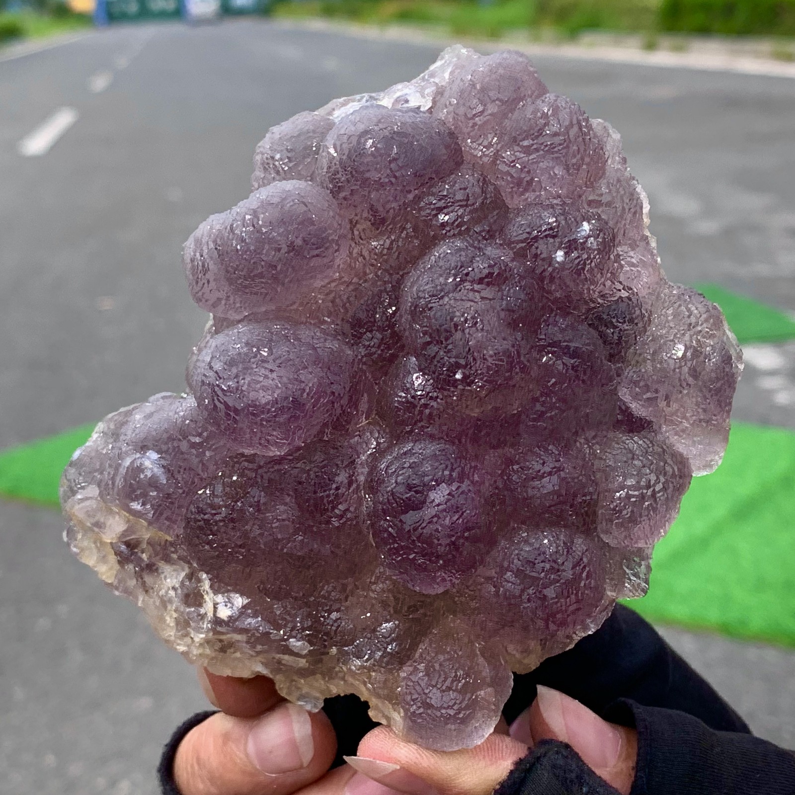 1.29LB Natural Purple Fluorite Crystal Sphere from Jiangxi