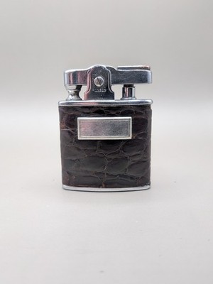 Vintage Ronson Princess Lighter   Fully Restored, Crocodile-Pattern Leather