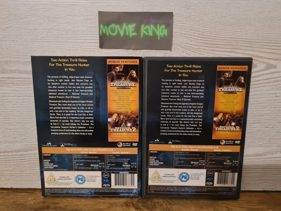 National Treasure 1 & 2 (DVD, 2008) Nicolas Cage {Walt Disney} [Region 2] [UK] - Image 4 of 4