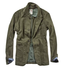 Relwen Moleskin Trap Blazer Olive Green Medium Huckberry Coat Heritage Cotton