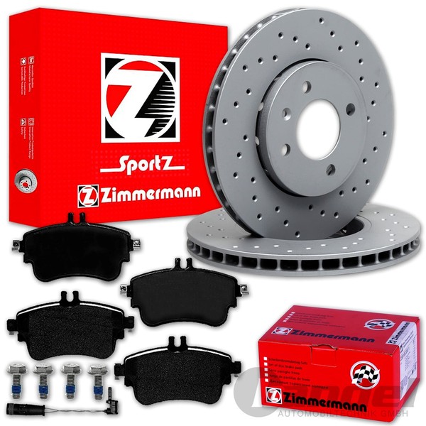 Zimmermann Sport Bremsscheiben + BelÄGe Vorne FüR Mercedes A/B-KLASSE W176 W246-image