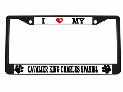 Cavalier King Charles Spaniel Metal License Plate Frame Personalized