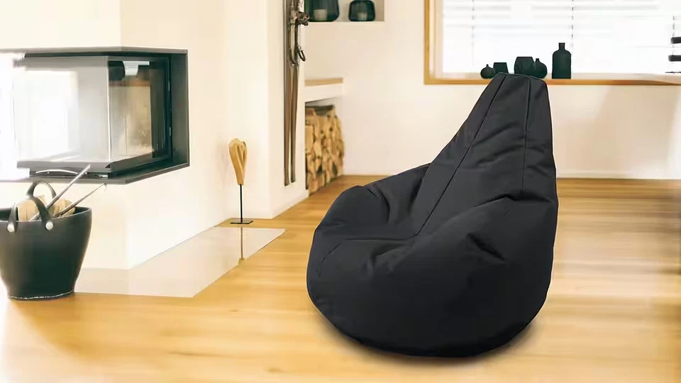 KiNZLER Sitz Sack Lounge Sessel GAMER 100% Polyester Schwarz100x100 cm - Bild 2 von 2