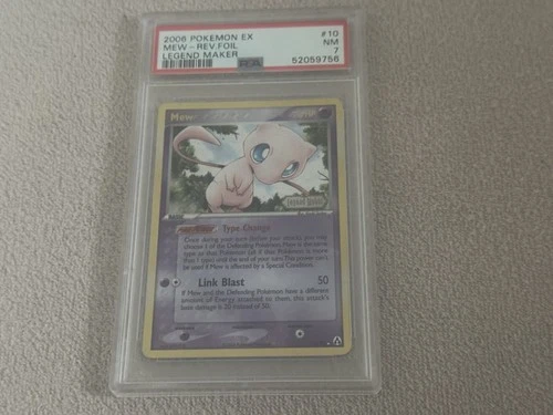 2006 POKEMON EX LEGEND MAKER #10 MEW-REVERSE FOIL PSA 7