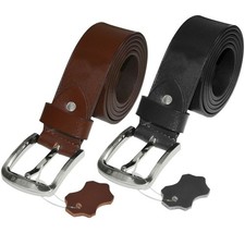 Kruze Mens Leather Belts For Jeans Designer Big Tall King Buckle Belts