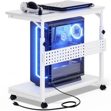 Computer Tower Stand with Outlets, PC Tower Stand for Floor, 24"