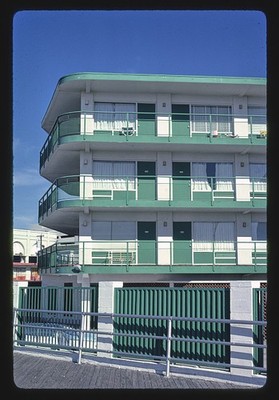 Atlantic City New Jersey 1950s Island Motel Green Balconies Seaside Hotel