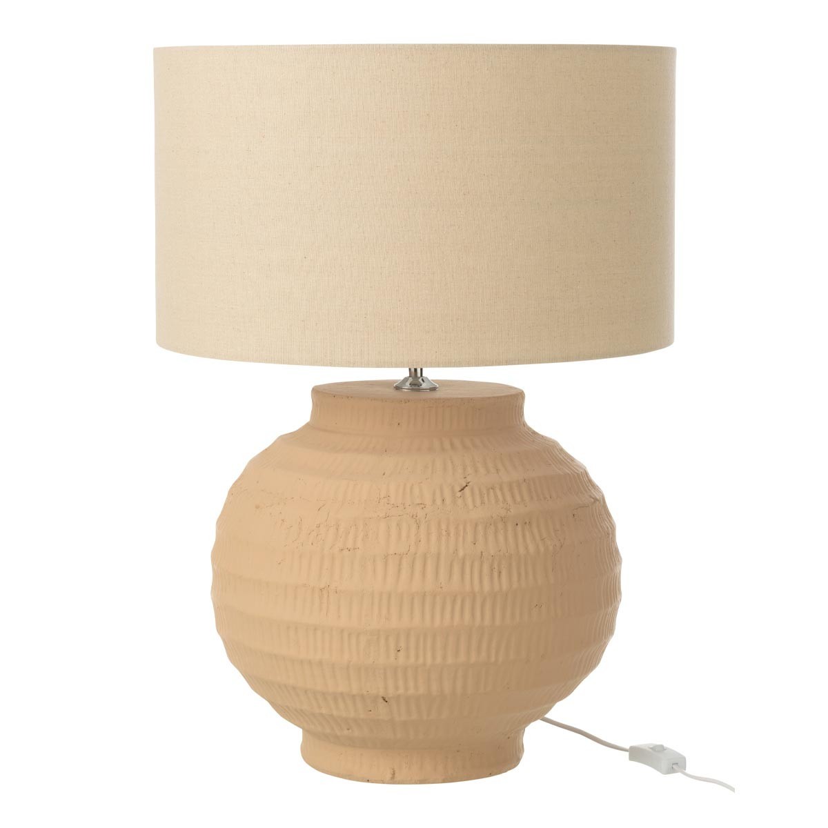 Lampe terre cuite Shawna beige 46cm : luminaire de table salon et chambre
