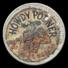 1925 Peace Dollar with Howdy Podner Las Vegas, NV Advertisement Sticker