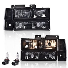 Headlight Assembly 94-98 Chevy C10 C/K 1500 2500 3500 Tahoe Suburban Smoke Lens