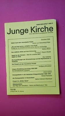 164000 JUNGE KIRCHE 7-8/89 eine Zeitschrift europäischer Christen