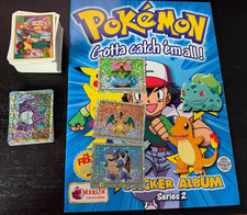 Pokemon Merlin Series 2 2000 komplett unbeklebt Englisch Glurak alle Sticker